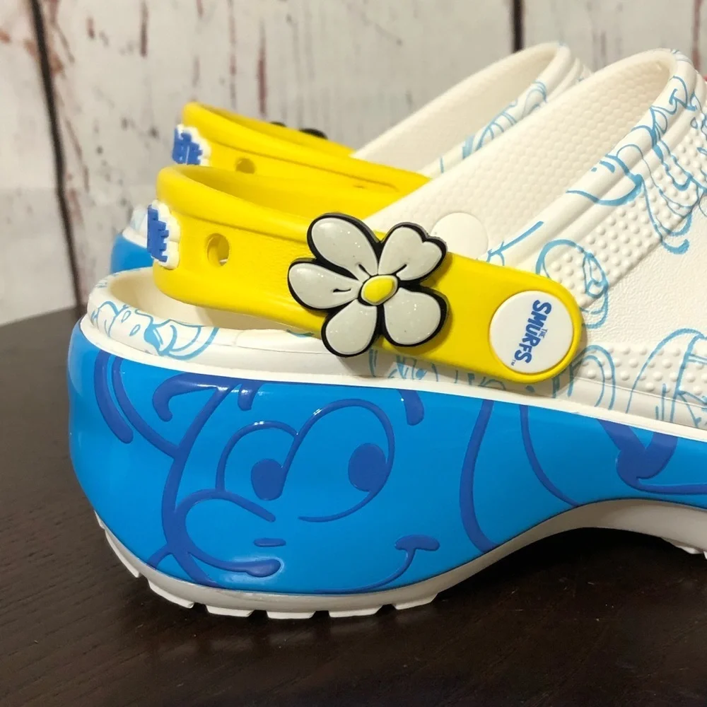 CROCS X SMURFS SMURFETTE super cute clog with jibbitz size 7 nwt - Picture 12 of 13